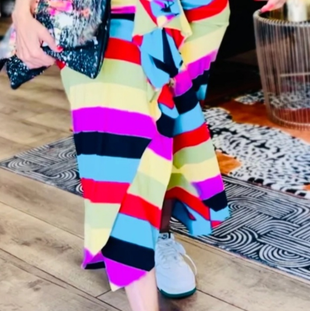 Philthy Ragz Multicolored Ruffle Front Dress NWOT - Picture 7 of 7